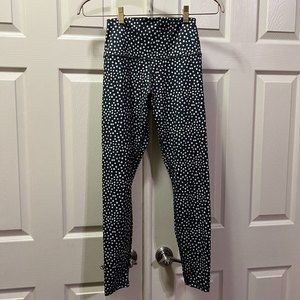 Glyder Women’s High Rise Leggings Black w/ White Polka Dots w/ Pocket Size S